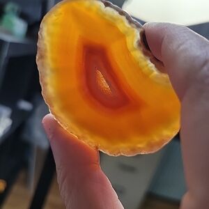 Carnelian Agate Crystal Slab